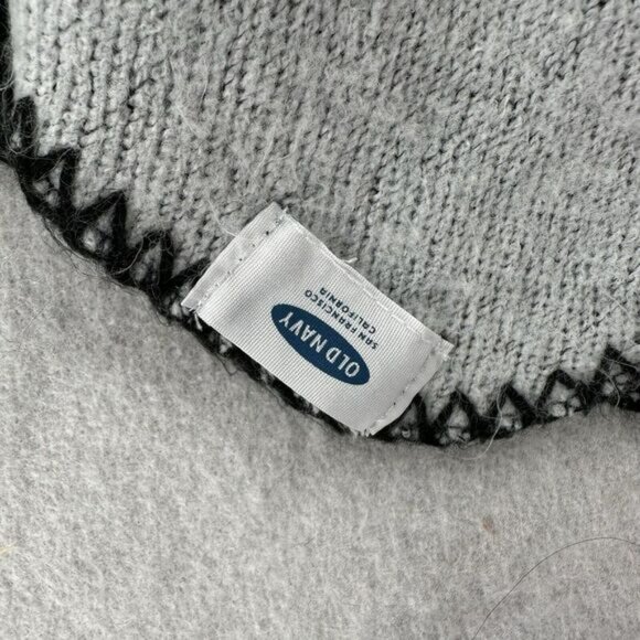 Old Navy Aztec Poncho One Size Open Front Shawl Sweater Cape Black‎ White - Picture 5 of 6